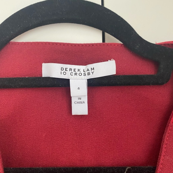 DEREK LAM 10 CROSBY Red Button Mini Dress - Picture 3 of 5